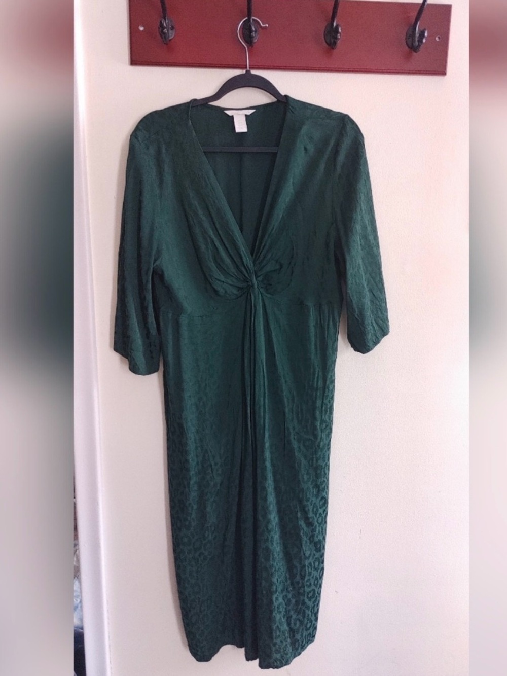 Deep Green Twist-Front Women's Maternity Dress